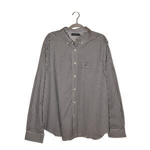 NAUTICA NEW $70 Navy White Gingham Check Long Sleeve Button Down Shirt Men's XXL